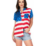 Women's American Flag Button Down Shirt