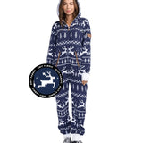 Women's Navy Fair Isle Knit Jumpsuit