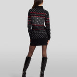Women's Dark Rudolph Turtleneck Sweater Dress