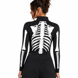 Women's Skeleton Long Sleeve Crop Top