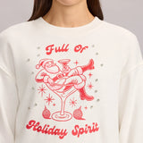 Women's Full of Holiday Spirit Rhinestone Embellished Sweatshirt