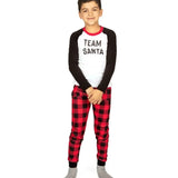 Boy's Team Santa Crew Neck Pajama Set
