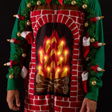 Men's Festive Fireplace Light Up Jumpsuit