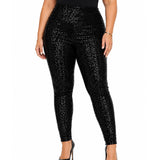 Black Sequin High Waisted Leggings