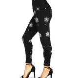 Sequined Snowflake High Waisted Leggings