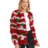Women's Decked in Red Christmas Cardigan Sweater