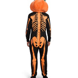 Men's Pumpkin Head Skeleton Costume