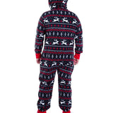 Men's Black and Red Fair Isle Big and Tall Jumpsuit