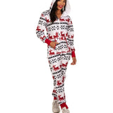 Women's Red and White Reindeer Jumpsuit