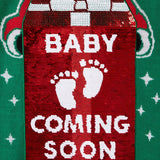 Women's Big Reveal Reversible Sequin Maternity Christmas Sweater