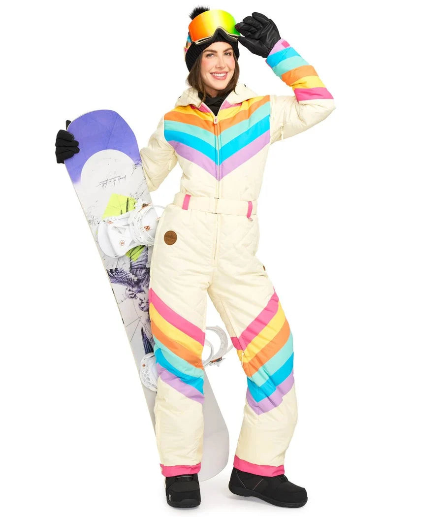 Women's Retro Rainbow Snow Suit