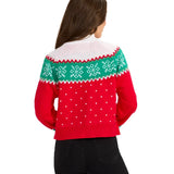 Women's Merry Christmas Tassel Turtleneck Cropped Sweater