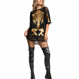 Gold Skeleton Mesh Costume Dress