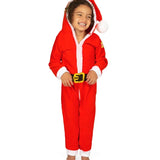 Toddler Girl's Santa Jumpsuit With Fur