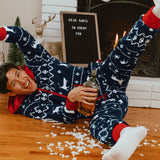 Men's Blue Reindeer Jumpsuit