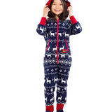 Girl's Blue Reindeer Jumpsuit