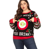Women's Drinking Game Plus Size Ugly Christmas Sweater