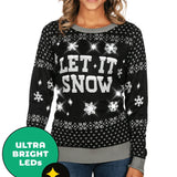 Women's Let it Snow Light Up Ugly Christmas Sweater