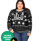 Women's Let it Snow Light Up Plus Size Ugly Christmas Sweater