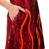 Women's Sequin Light Up Devil Costume Dress