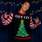Men's Get Lit Light Up Ugly Christmas Sweater