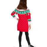 Girl's Merry Christmas Tassel Sweater Dress
