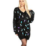 Women's Iridescent Lights Oversized Sweater Dress