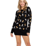 Women's Christmas Light Strand Sequin Sweater Dress