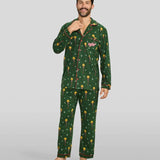 Men's Christmas Story Leg Lamp Lapel Pajama Set