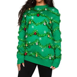 Women's Gaudy Garland Oversized Christmas Sweater