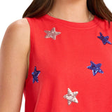 Women's Stars Of Summer Sequin Cropped Tank Top