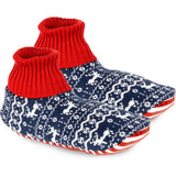 Blue Reindeer Slipper Socks