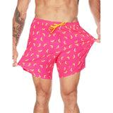 Pink Banana Peel Stretch Swim Trunks - 7.5" Inseam