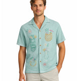 Men's Tiki Drink Linen Cabana Shirt