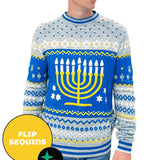 Men's Reversible Sequin Hanukkah Sweater