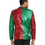 Men's Red and Green Sequin Blazer