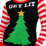 Women's Get Lit Light Up Ugly Christmas Sweater