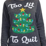 Women's Too Lit Light Up Ugly Christmas Sweater