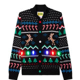 Men's Fair Isle Rudolph Light Up Christmas Cardigan Sweater