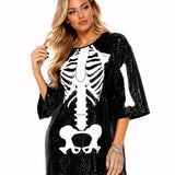 Sequined Skeleton Costume Dress