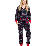Women's Black and Red Fair Isle Jumpsuit