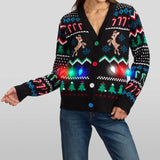 Matching Fair Isle Rudolph Light Up Family Cardigan Sweaters