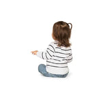 Baby Girl's White Striped Tree Sweater