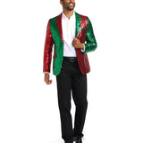 Men's Red and Green Sequin Blazer