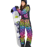 Women's Retro Leopard Snow Suit