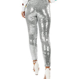 Silver Sequin High Waisted Leggings