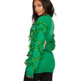 Women's Gaudy Garland Oversized Christmas Sweater