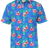 Men's Santa Pool Party Button Down Shirt