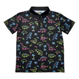 Boy's Neon Dinosaur Golf Polo