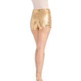 Women's Gold Sequin Shorts